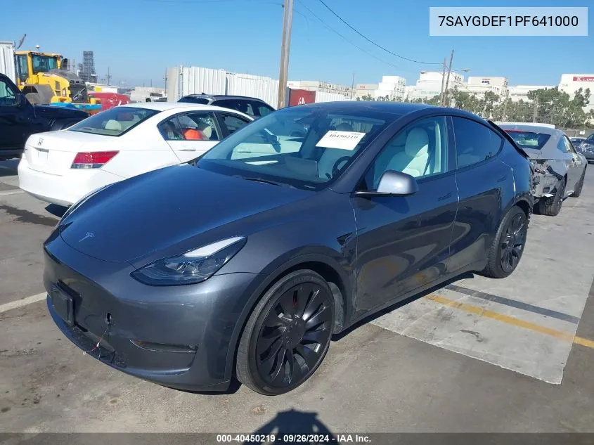 7SAYGDEF1PF641000 2023 Tesla Model Y Awd/Performance Dual Motor All-Wheel Drive