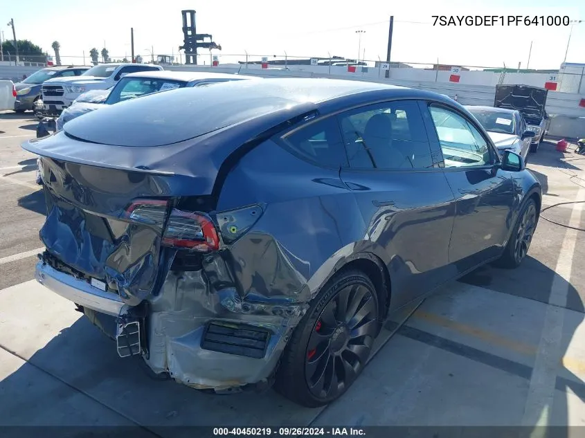 2023 Tesla Model Y Awd/Performance Dual Motor All-Wheel Drive VIN: 7SAYGDEF1PF641000 Lot: 40450219