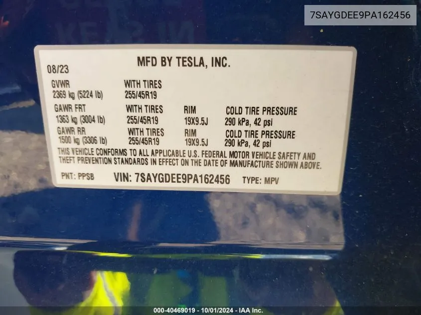 7SAYGDEE9PA162456 2023 Tesla Model Y