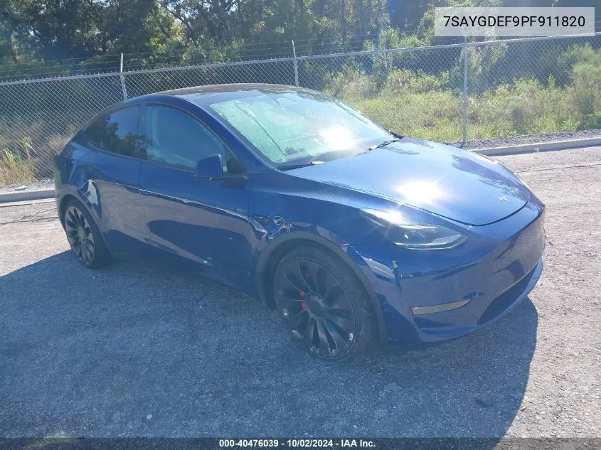 7SAYGDEF9PF911820 2023 Tesla Model Y