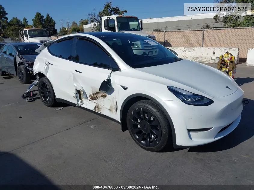 7SAYGDEE2PA071528 2023 Tesla Model Y Awd/Long Range Dual Motor All-Wheel Drive