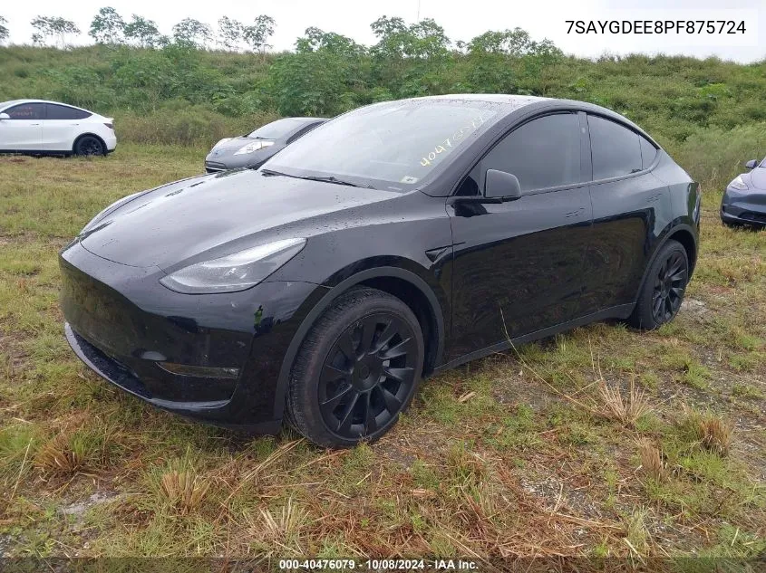 2023 Tesla Model Y Awd/Long Range Dual Motor All-Wheel Drive VIN: 7SAYGDEE8PF875724 Lot: 40476079