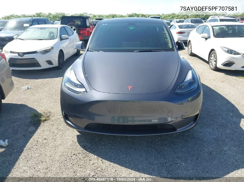 2023 Tesla Model Y Performance Dual Motor All-Wheel Drive VIN: 7SAYGDEF5PF707581 Lot: 40487116