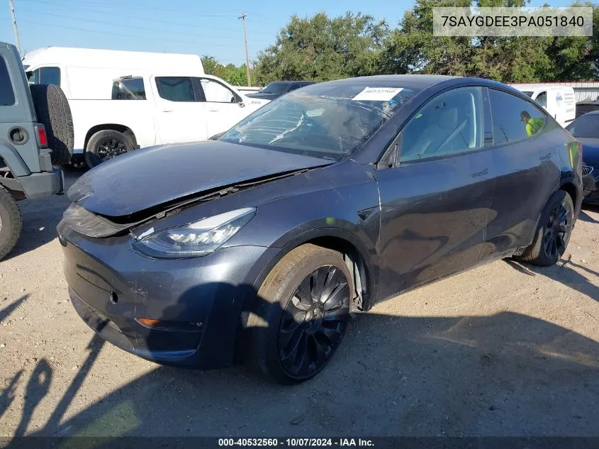 7SAYGDEE3PA051840 2023 Tesla Model Y