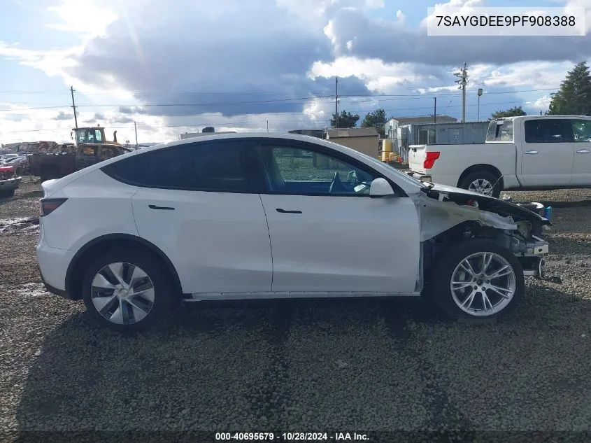 2023 Tesla Model Y Awd/Long Range Dual Motor All-Wheel Drive VIN: 7SAYGDEE9PF908388 Lot: 40695679