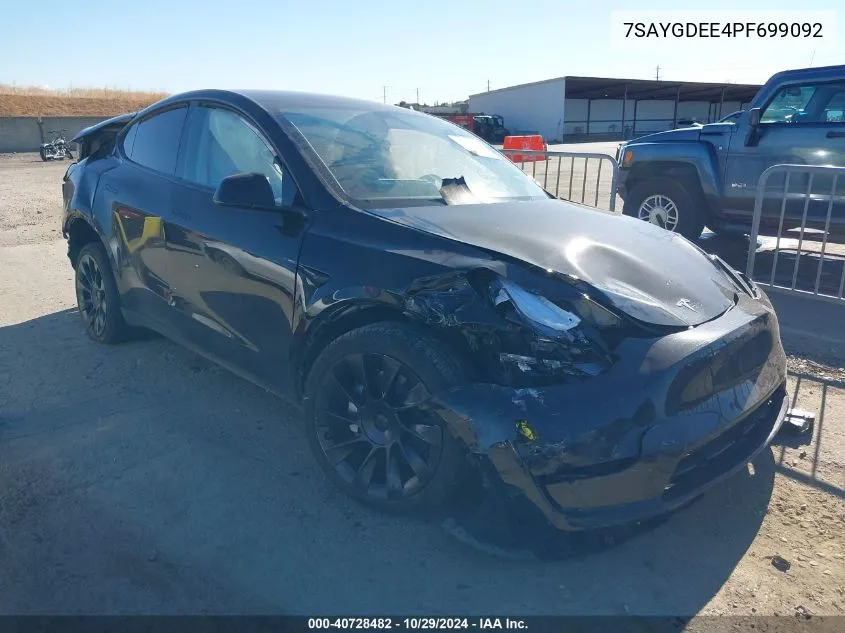 7SAYGDEE4PF699092 2023 Tesla Model Y Awd/Long Range Dual Motor All-Wheel Drive