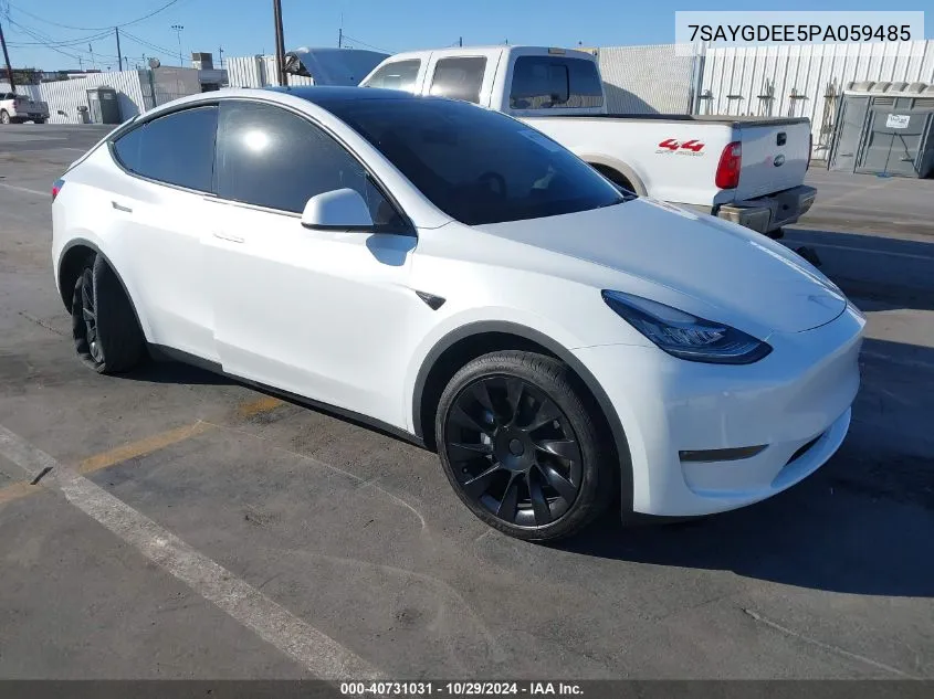 2023 Tesla Model Y Awd/Long Range Dual Motor All-Wheel Drive VIN: 7SAYGDEE5PA059485 Lot: 40731031