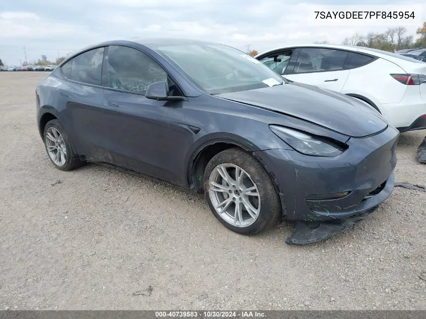 2023 Tesla Model Y Awd/Long Range Dual Motor All-Wheel Drive VIN: 7SAYGDEE7PF845954 Lot: 40739583