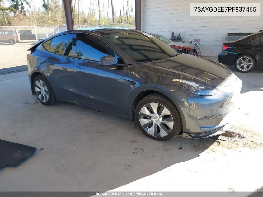 2023 Tesla Model Y Awd/Long Range Dual Motor All-Wheel Drive VIN: 7SAYGDEE7PF837465 Lot: 40785841