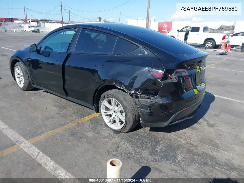 2023 Tesla Model Y Awd/Long Range Dual Motor All-Wheel Drive VIN: 7SAYGAEE8PF769580 Lot: 40813487