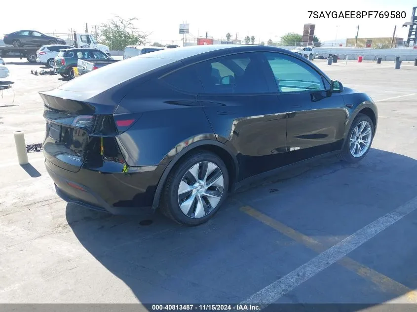 2023 Tesla Model Y Awd/Long Range Dual Motor All-Wheel Drive VIN: 7SAYGAEE8PF769580 Lot: 40813487