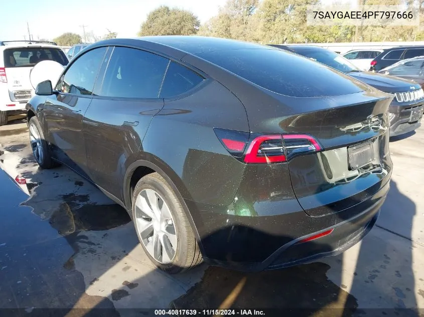 2023 Tesla Model Y Awd/Long Range Dual Motor All-Wheel Drive VIN: 7SAYGAEE4PF797666 Lot: 40817639