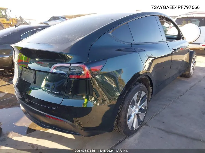 2023 Tesla Model Y Awd/Long Range Dual Motor All-Wheel Drive VIN: 7SAYGAEE4PF797666 Lot: 40817639