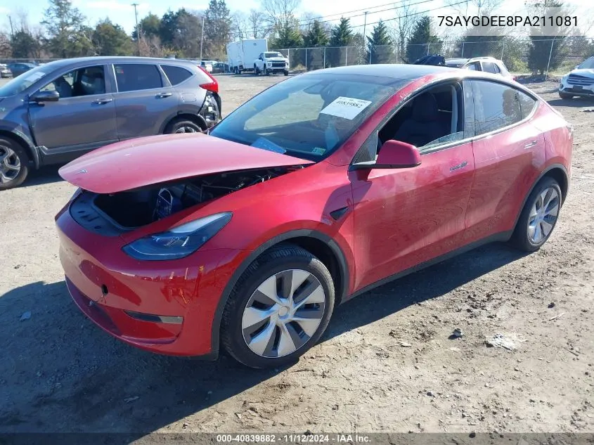 7SAYGDEE8PA211081 2023 Tesla Model Y Awd/Long Range Dual Motor All-Wheel Drive