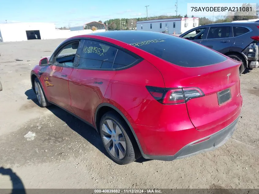 7SAYGDEE8PA211081 2023 Tesla Model Y Awd/Long Range Dual Motor All-Wheel Drive