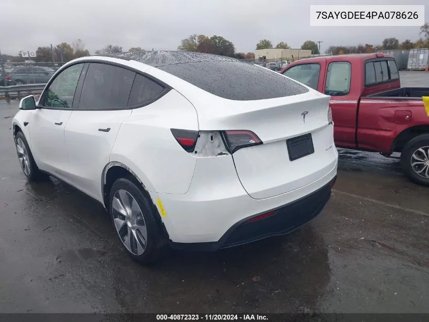 2023 Tesla Model Y Awd/Long Range Dual Motor All-Wheel Drive VIN: 7SAYGDEE4PA078626 Lot: 40872323