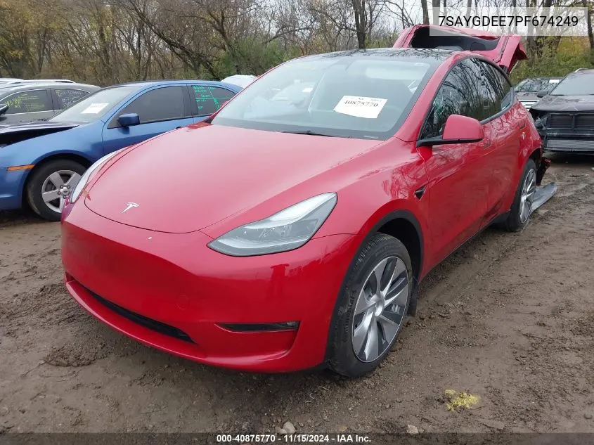 2023 Tesla Model Y Awd/Long Range Dual Motor All-Wheel Drive VIN: 7SAYGDEE7PF674249 Lot: 40875770