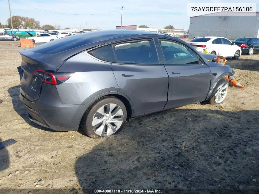 2023 Tesla Model Y Awd/Long Range Dual Motor All-Wheel Drive VIN: 7SAYGDEE7PA156106 Lot: 40887118