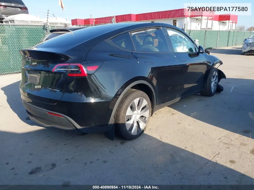 2023 Tesla Model Y Awd/Long Range Dual Motor All-Wheel Drive VIN: 7SAYGDEE8PA177580 Lot: 40890954