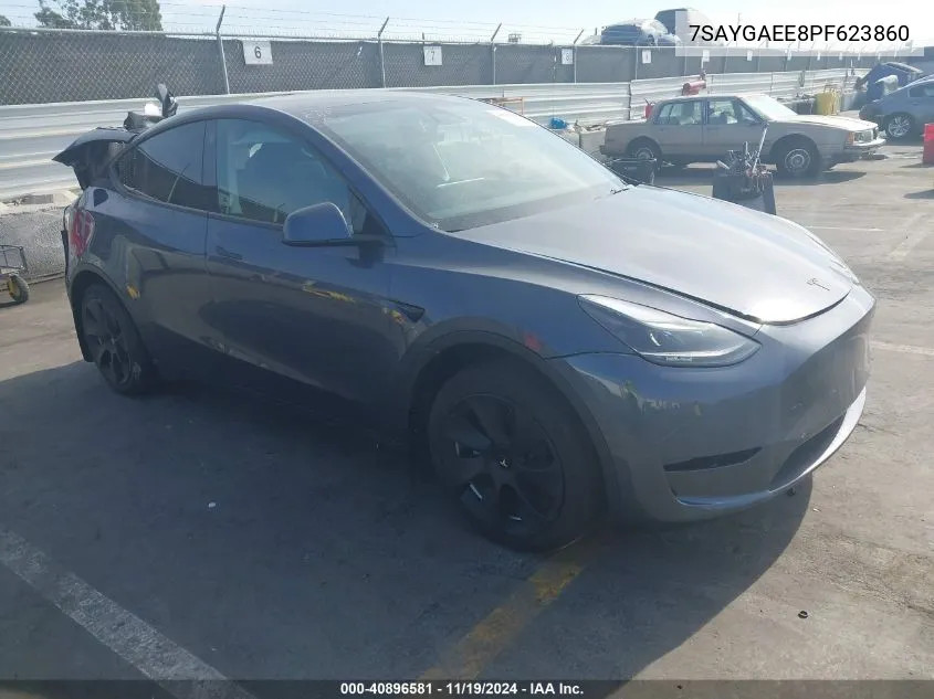 2023 Tesla Model Y Awd/Long Range Dual Motor All-Wheel Drive VIN: 7SAYGAEE8PF623860 Lot: 40896581