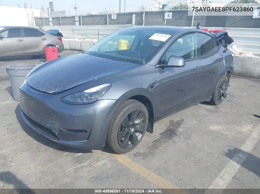 2023 Tesla Model Y Awd/Long Range Dual Motor All-Wheel Drive VIN: 7SAYGAEE8PF623860 Lot: 40896581