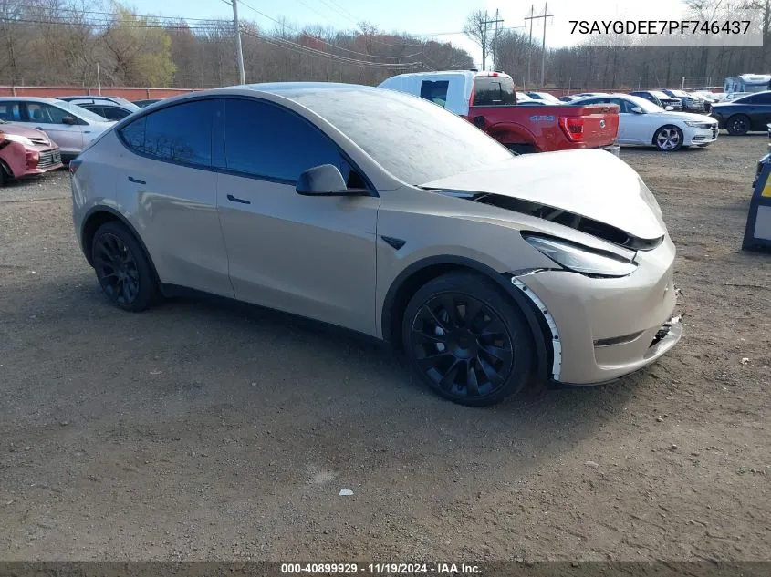 2023 Tesla Model Y Awd/Long Range Dual Motor All-Wheel Drive VIN: 7SAYGDEE7PF746437 Lot: 40899929