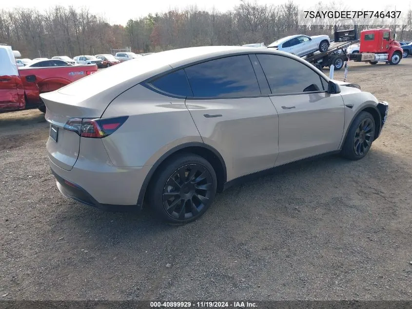 2023 Tesla Model Y Awd/Long Range Dual Motor All-Wheel Drive VIN: 7SAYGDEE7PF746437 Lot: 40899929