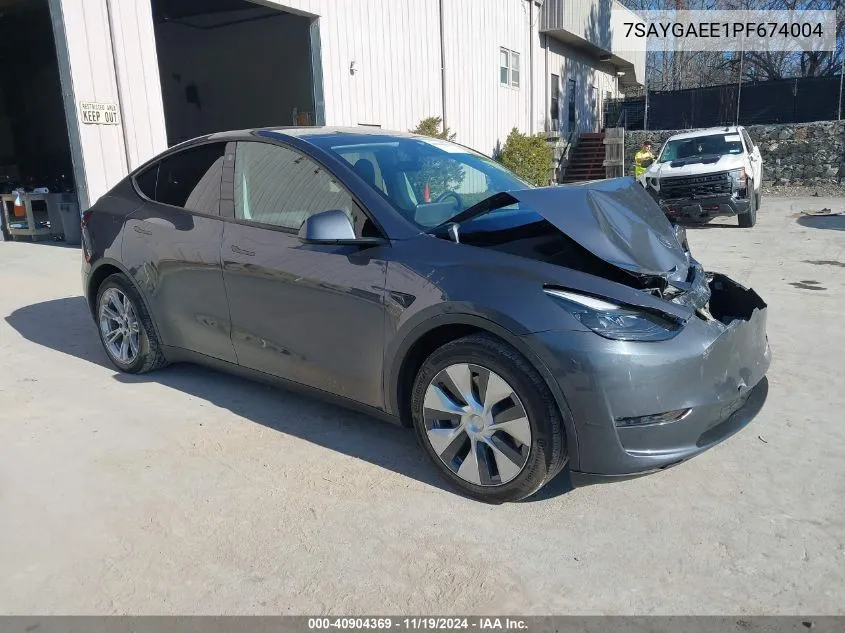 2023 Tesla Model Y Awd/Long Range Dual Motor All-Wheel Drive VIN: 7SAYGAEE1PF674004 Lot: 40904369