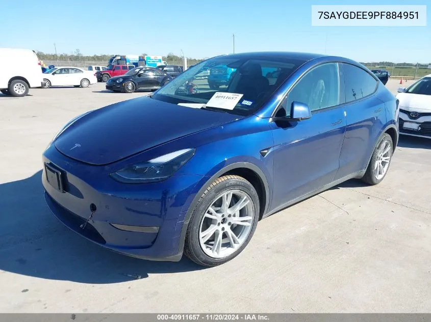 2023 Tesla Model Y Awd/Long Range Dual Motor All-Wheel Drive VIN: 7SAYGDEE9PF884951 Lot: 40911657