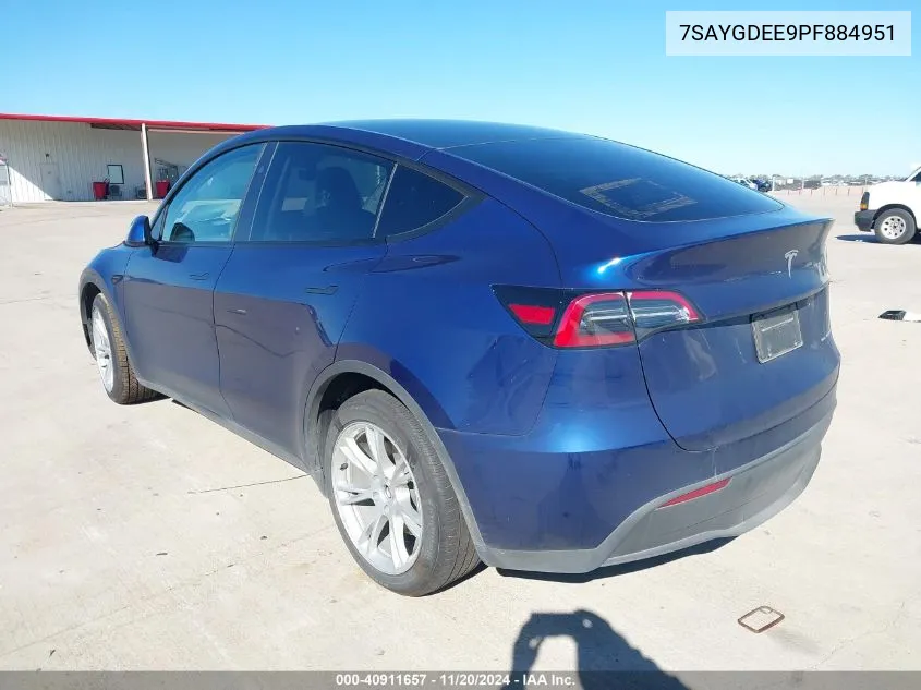 2023 Tesla Model Y Awd/Long Range Dual Motor All-Wheel Drive VIN: 7SAYGDEE9PF884951 Lot: 40911657