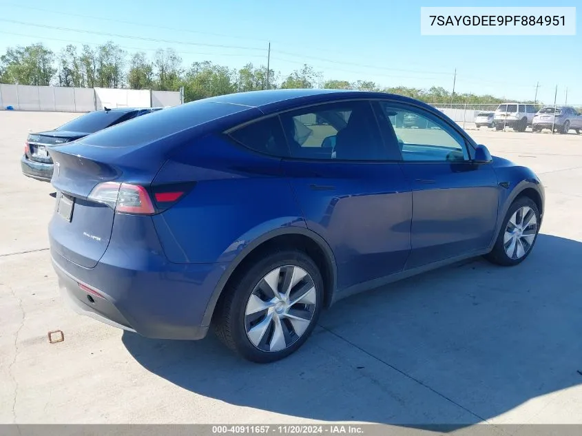 2023 Tesla Model Y Awd/Long Range Dual Motor All-Wheel Drive VIN: 7SAYGDEE9PF884951 Lot: 40911657