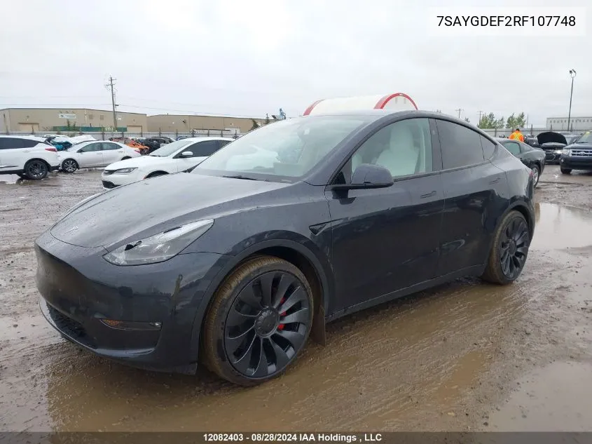 7SAYGDEF2RF107748 2024 Tesla Model Y