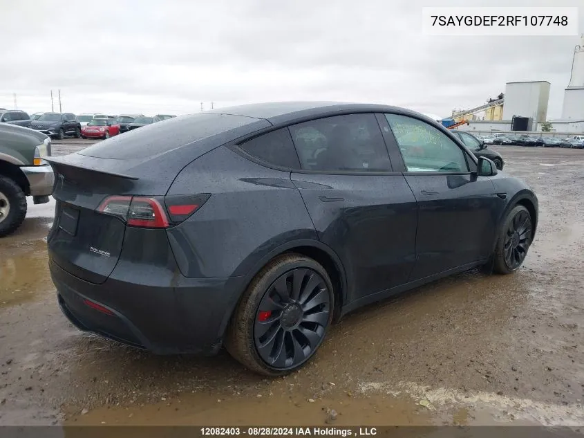 7SAYGDEF2RF107748 2024 Tesla Model Y