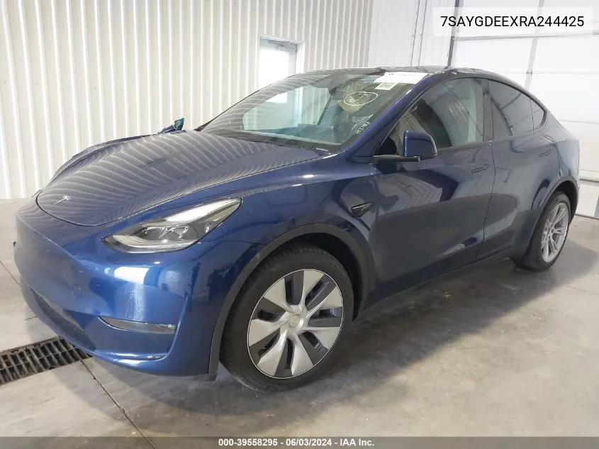 2024 Tesla Model Y Long Range Dual Motor All-Wheel Drive VIN: 7SAYGDEEXRA244425 Lot: 39558295