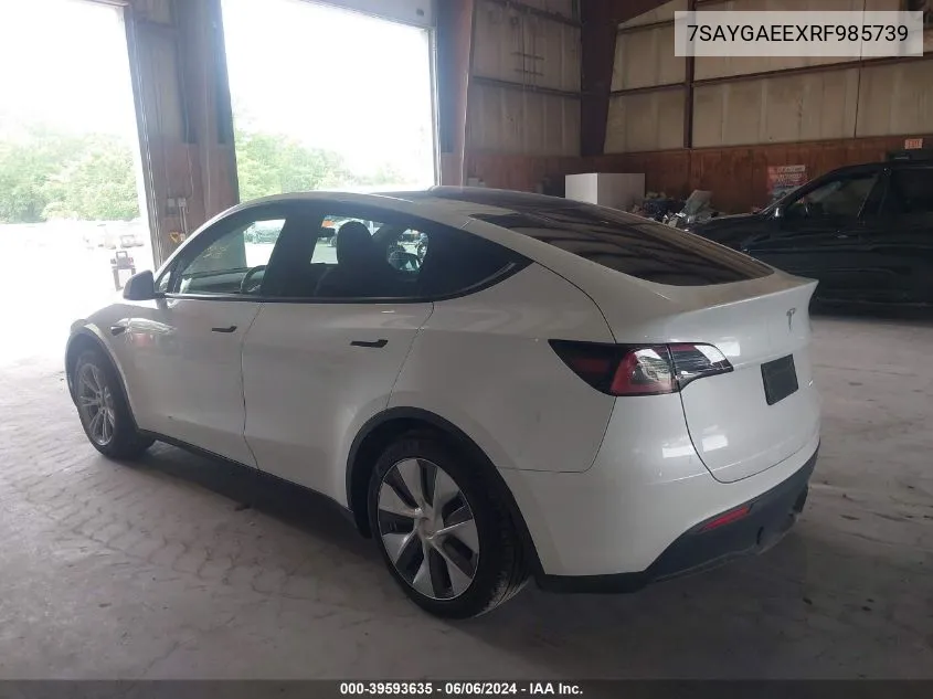 2024 Tesla Model Y Long Range Dual Motor All-Wheel Drive VIN: 7SAYGAEEXRF985739 Lot: 39593635