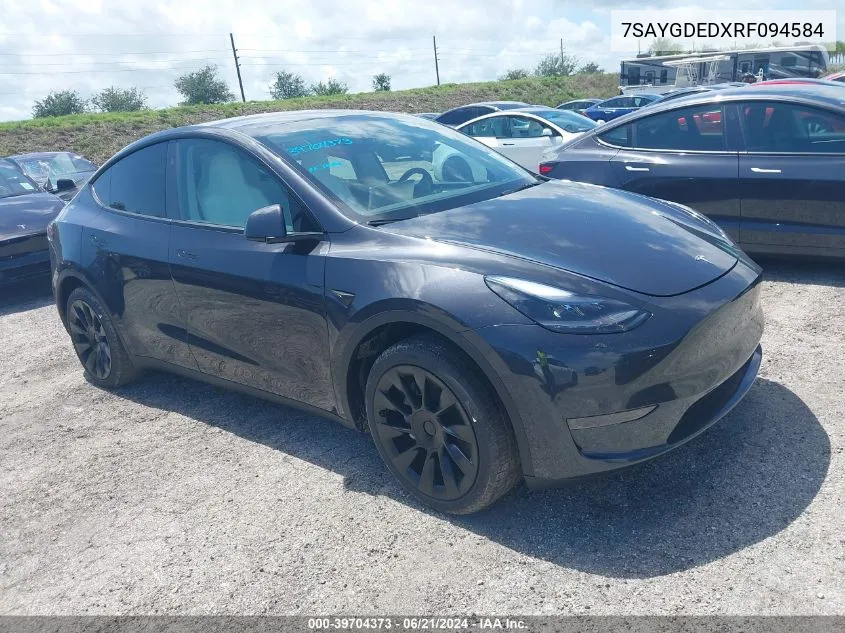 2024 Tesla Model Y Long Range/Rwd VIN: 7SAYGDEDXRF094584 Lot: 39704373