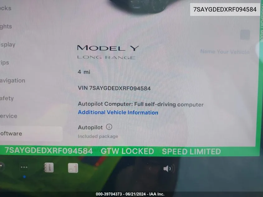 7SAYGDEDXRF094584 2024 Tesla Model Y Long Range/Rwd