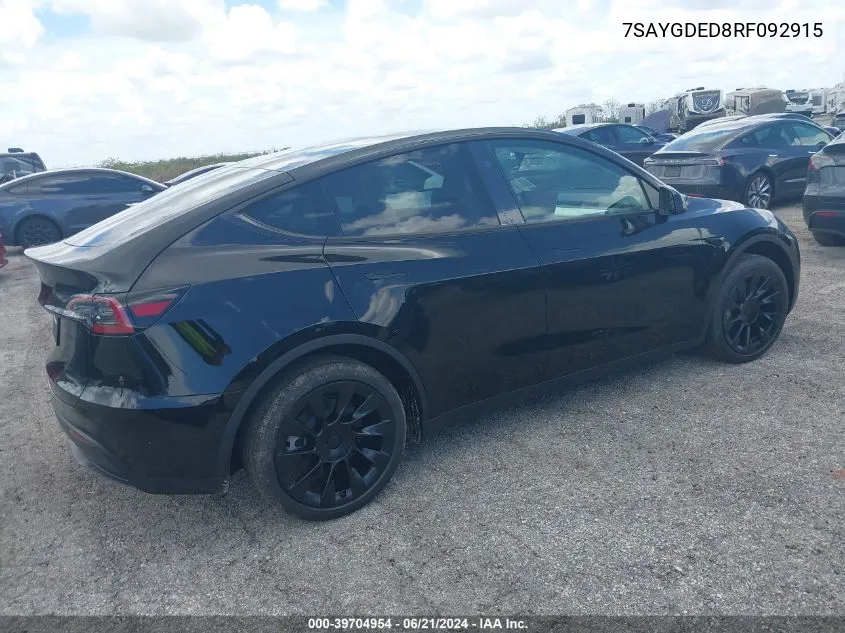 7SAYGDED8RF092915 2024 Tesla Model Y Long Range/Rwd