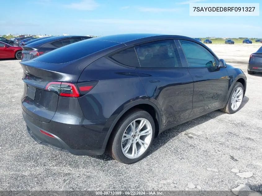 2024 Tesla Model Y Long Range/Rwd VIN: 7SAYGDED8RF091327 Lot: 39713389