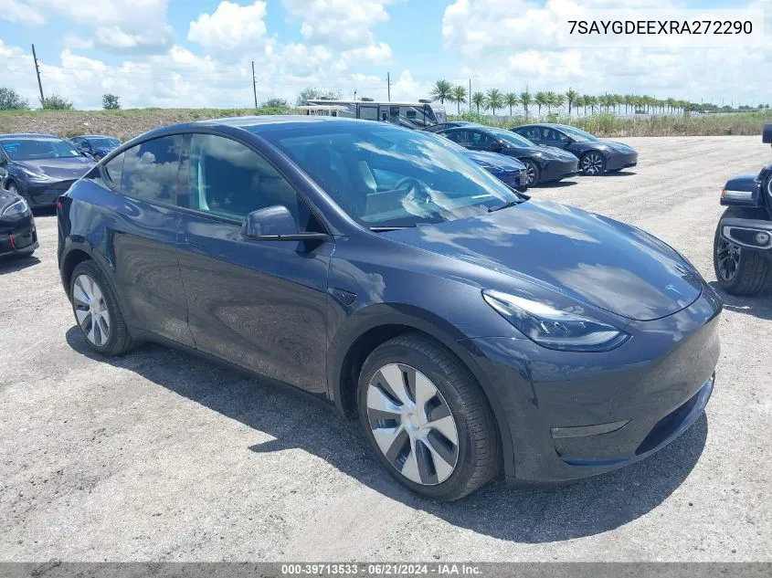 2024 Tesla Model Y Long Range Dual Motor All-Wheel Drive VIN: 7SAYGDEEXRA272290 Lot: 39713533