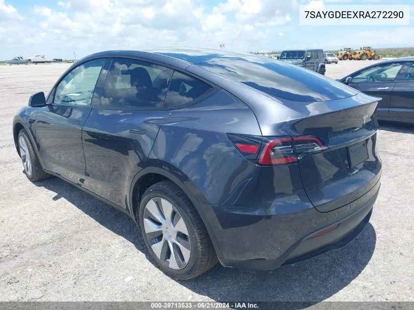 2024 Tesla Model Y Long Range Dual Motor All-Wheel Drive VIN: 7SAYGDEEXRA272290 Lot: 39713533