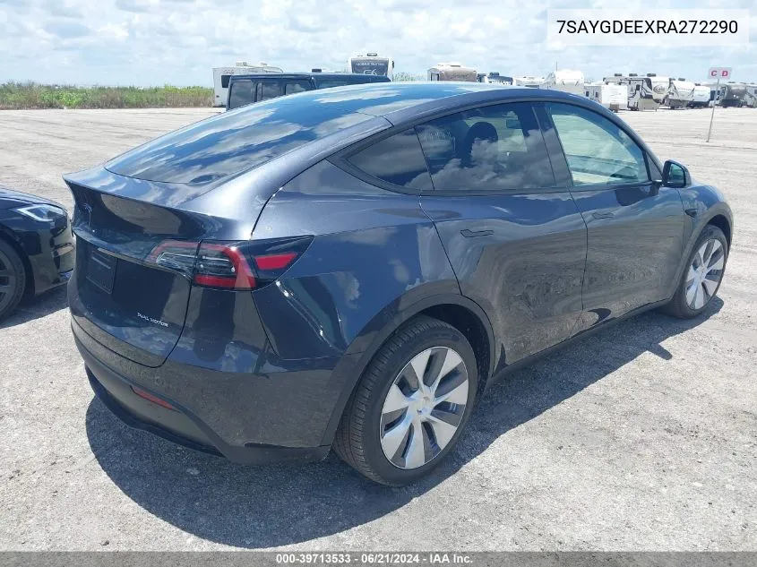 2024 Tesla Model Y Long Range Dual Motor All-Wheel Drive VIN: 7SAYGDEEXRA272290 Lot: 39713533