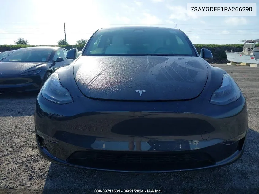 2024 Tesla Model Y Performance Dual Motor All-Wheel Drive VIN: 7SAYGDEF1RA266290 Lot: 39713581