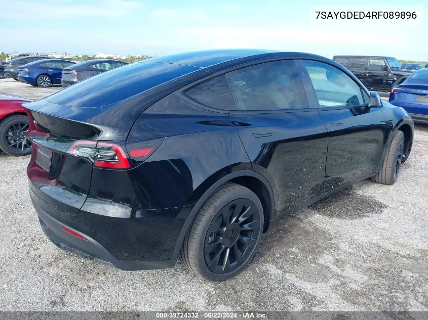 7SAYGDED4RF089896 2024 Tesla Model Y Long Range/Rwd