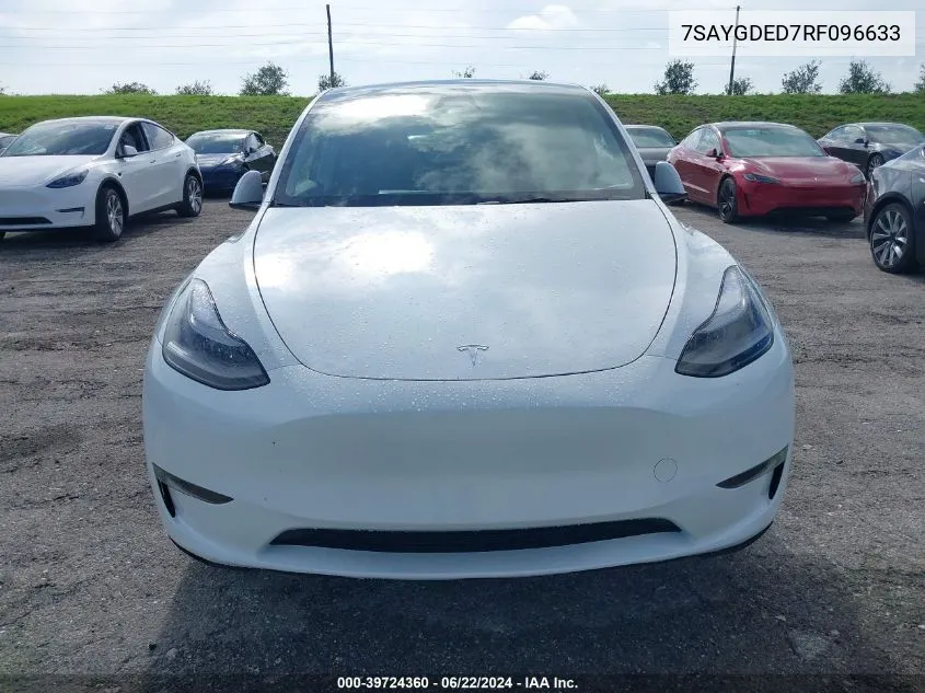 7SAYGDED7RF096633 2024 Tesla Model Y Long Range/Rwd