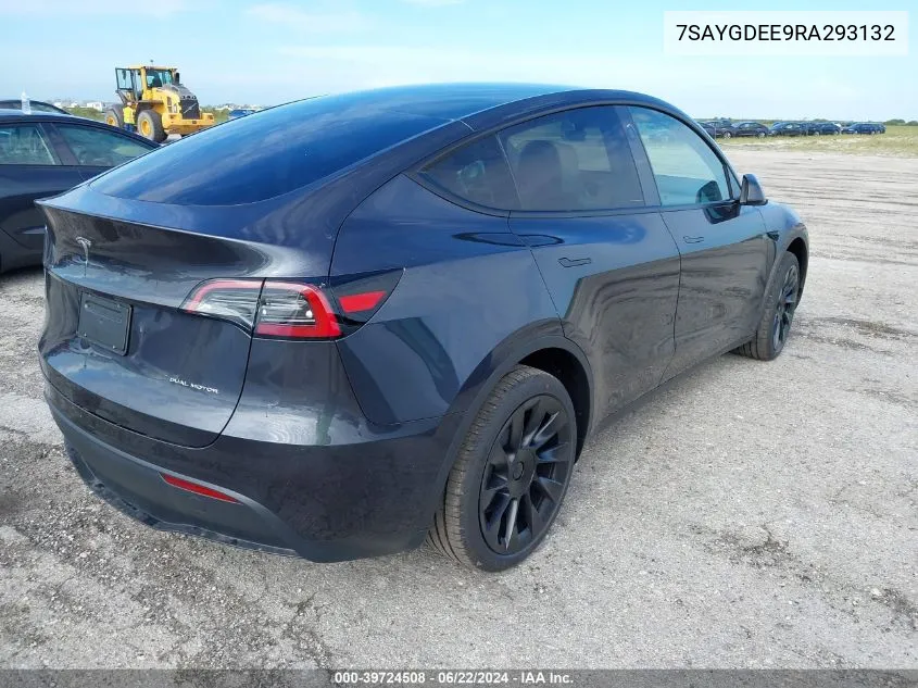 2024 Tesla Model Y Long Range Dual Motor All-Wheel Drive VIN: 7SAYGDEE9RA293132 Lot: 39724508