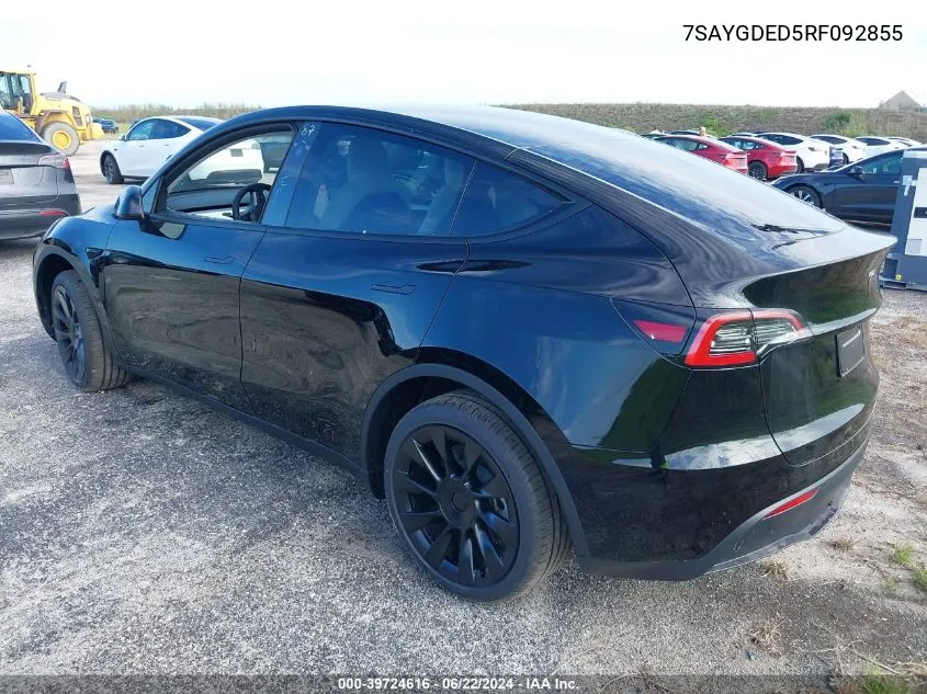 7SAYGDED5RF092855 2024 Tesla Model Y Long Range/Rwd