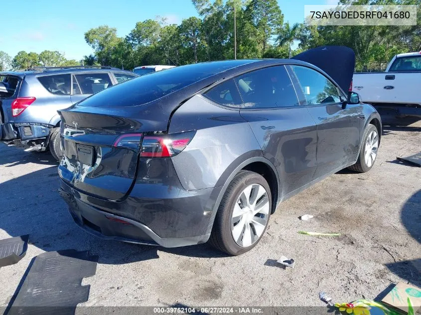 7SAYGDED5RF041680 2024 Tesla Model Y Long Range/Rwd