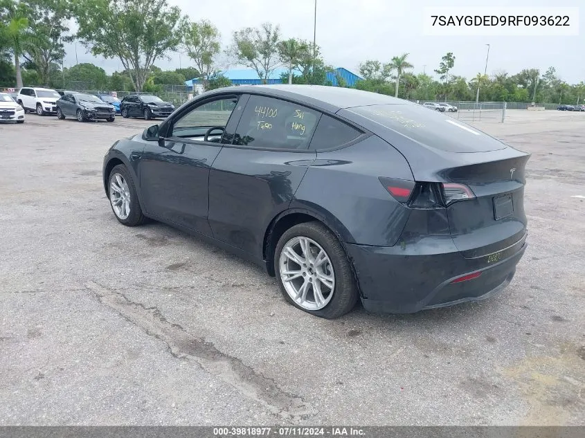 7SAYGDED9RF093622 2024 Tesla Model Y Long Range/Rwd