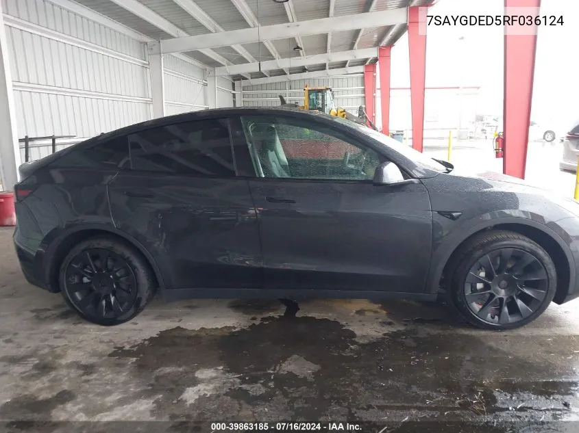 7SAYGDED5RF036124 2024 Tesla Model Y Long Range/Rwd